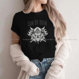 Women's T Shirts Norse Mythology Round Collar TShirt Son Of Odin Viking Original Polyester Shirt Woman's Clothes Design