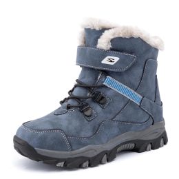 Shoes NEW Winter Warm Children Boy Fur Boots Outdoor Antislip Toddler Kids Boots Waterproof MidCalf Hiking Shoes Boots for Kid Boy