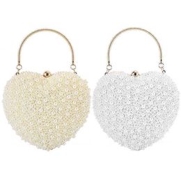 Top Shoulder Bags Heart Shaped Banquet Designer Bag Fashion Handbag Pearl Versatile Handbags Tote Evening Dress 240311
