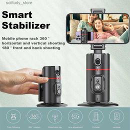 Stabilisers P02 Automatic Facial Tracking Tripod 360 Rotating Phone Stand Desktop Universal Joint Stabiliser for Real time Video Recorders Q240320