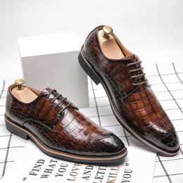 Shoes Handmade Mens Wingtip Oxford Shoes New Leather Brogue Men's Dress Shoes Classic Business Formal Shoes for Men Zapatillas Hombre