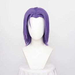 Synthetic Wigs ccutoo Wigs Synthetic Team Rocket James Cosplay Wig Short Purple Heat Resistant Party Hair Wig + Wig Cap 240328 240327