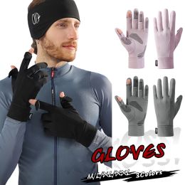 Gloves KoKossi Running Gloves Nonslip Plam Winter Keep Warm Coldproof Windproof Cycling Skiing Hiking Outdoor Sports Gloves Women Men