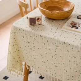 Table Cloth Waterproof And Oil Resistant Cotton Linen Small Fresh Dining Tablecloth Coffee Desk Balcony