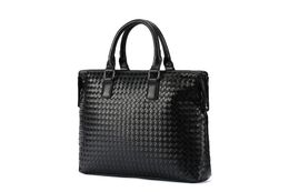 Luxury Leather Briefcases For Men Executive Business Office Notebook Black Laptop Handbag Shoulder Square Side Crossbody Bag Designes Boys handbag purses
