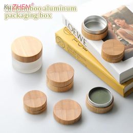 Storage Bottles 1pc Bamboo Cosmetic Container Aluminium Cream Bottle Lip Makeup Skincare Refillable Lotion Jar Empty Box