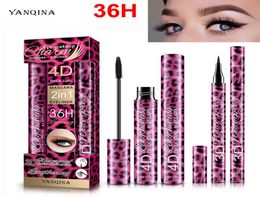 Makeup Mascara Black Eyeliner Pencil kit 36H Liquid Eye liner Pen 4D Thick Curl Sex Mascara YANQINA Long Lasting Waterproof Eye Co6213288