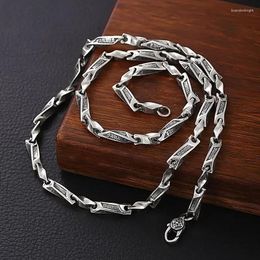 Choker S925 Sterling Silver Vintage Personalised Hip Hop Versatile Bold Trendy Mobius Bullwhip Chain Men's Necklace Gift