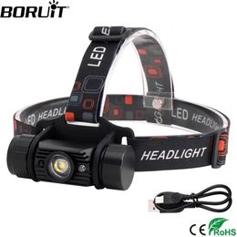BORUiT RJ020 LED Induction Headlamp 1000LM Motion Sensor Headlight 18650 Rechargeable Head Torch Camping Hunting Flashlight 240306