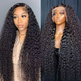 Synthetic Wigs 13x6 Glueless HD Transparent Deep Wave Human Hair Lace Frontal Wig 13x4 Curly Lace Front Human Hair Wigs For Black Women 240329