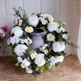 Decorative Flowers Flower Wreath Fashion Faux Silk Door Hanging Wide Application Home Decor