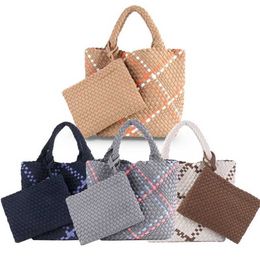 Top Shoulder Bags Womens Hand Woven Designer Handbags Bag Mother Beach Large Capacity Single Shoulder Tote Bag 240311