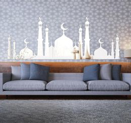 Mirror Wall Stickers Mosque Sticker Room Decoration Bedroom Decor Decorative Ramadan Kareem Islamic Arabic Muslin Mubarak R220 2101610927