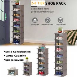 Storage Holders Racks 2-8 layer manager vertical narrow shoe rack Sturdy Easy installed shoe rack storage manager space saving shoe rack Y240319