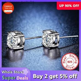 Stud Classic Simple 0.5ct Silver 925 Earrings Allergy Free High Quality Jewellery Wedding Accessories for WomenC24319