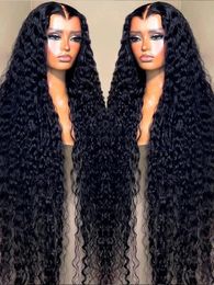 lace front wigs 40inch baby hair Wig Brazilian Water Wave HD Glueless Pre Plucked Deep Curly Human Hair Wigs for Women on Sale
