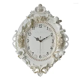 Wall Clocks Creative Angel Resin Craft Tone Clock In Living Room Hanging Home Bedroom El TimeTool