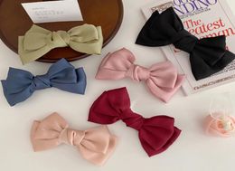 Pearl satin Bows girls hair Barrettes kids double layers Bows princess hair clips lady style children party hair accessory A38424527966