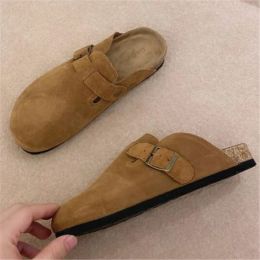 Flops 2024 New Women Cork Slippers Spring Summer Shoes Casual Flats Slides Female Closed Toe Sandals Ladies Fashion Footwear