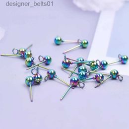 Stud 30pcs/lot Rainbow Charm Stainless Steel Punk Ear Stud Trending diy Charms for Jewelry Making Earring Accessories Bulk WholesaleC24319
