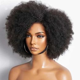 Synthetic Wigs Synthetic Wigs Curly Afro Lace Front Human Hair Wigs Afro Kinky Curly Transparent Lace Front Wigs Deep Parting 250% Density Afro Wigs 240328 240327