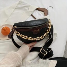 Totes Thicken Chain Crossbody Bag For Women Hobos Letter Single Shoulder Alligator Chest Purses And Handbag Wide Straps Daily Clutches