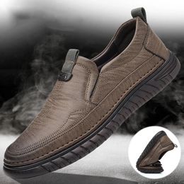 High Quality Outdoor Comfortable Fashion Soft Classic Driving Nonslip Flats Moccasin Handmade Men Cowhide Leather Casual Shoes 240312