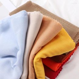 Scarves Fashion Retro Polyester Solid Color 115CM Malaysia Bawal Hijab Viscose Cotton Plain Headwrap Lightweight Soft Banadan