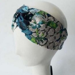 Designer 100% Silk Cross Headband Women Girl Elastic Hair Bands Luxury Retro Turban Headwraps Flowers The Nice Gift For Your Family WW