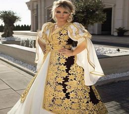 Formal Traditional Kosovo and Albanian Evening Dresses Lace Applique Long Flared Sleeves Two Pieces Prom Gowns Women Party Wear ve7629757