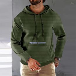 Men's Hoodies 2024 Spring Mens Casual Loose Long-sleeved Drawstring Hooded Sweatshirt Men Clothes Fashion Solid Colour Hoodie Male