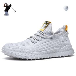 Shoes Men Golf Shoes Breathable Mesh Boys Outdoor Walking Jogging Shoes Golf Sports Sneaker All White Golfer Athletic Footwears