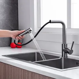 Bathroom Sink Faucets Free Brass Tap Black Gun Gray Grey Face Brush Bath Room Kitchen Cold Water Pull Out Faucet Wash Stream Sprayer