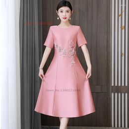 Ethnic Clothing 2024 Chinese Wedding Dress Improved A-line Cheongsam National Flower Embroidery Satin Qipao Oriental Banquet Evening