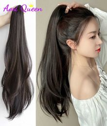 Synthetic Wigs AS Long Wavy Straight Claw Clip On Ponytail Hair Synthetic Ponytail Hair For Women Pony Tail Hair Hairpiece 240328 240327