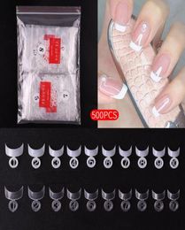 500pcsbags False Nails French Nail Tips Crescent Moon Shape Finger Acrylic 10 Size Mixed Package45293899146040