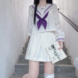 jk uniform Japanese student JK sailor suit long-sleeved intermediate suit Cosplay-Friendly Uniform Cute Japanese Style Uniform 240319