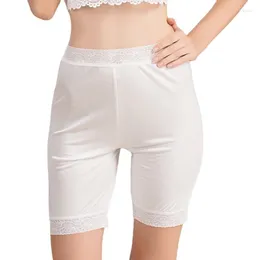 Women's Panties Summer Real Silk Lace Top Safety Pants Double-sided Knitting Anti Exposed Five 51031