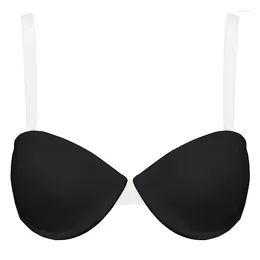 Bras Women Sexy Deep V Bra Size 30 32 34 36 38 40 42 44 A B C D DD E Cups Strapless Push Up Halter Adjusted Backless Invisible