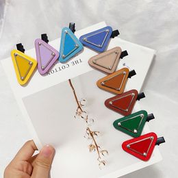 High Quality Classic Crystal Inverted Triangle P Letters Designer Women Hair Clips for Girl Barrettes Fashion Accessories Jewelry