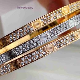 Original 1to1 Cartres Bracelet V Gold Narrow Edition Full Sky Star 18k 3-Row Diamond