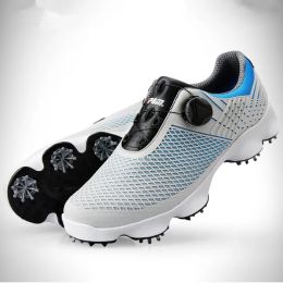 Product 1pair Pgm Golf Shoes Professional Men Waterproof Sports Shoes Wide Edition Sole Rotary Laces Antisideslip Shoe Nails Brand New