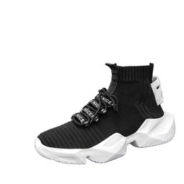 HBP Non-Brand Socks Sneakers Men Knit Upper Breathable Korean fashion Sport Shoes Sock Boots Man Shoes High Top Running Shoes for Men