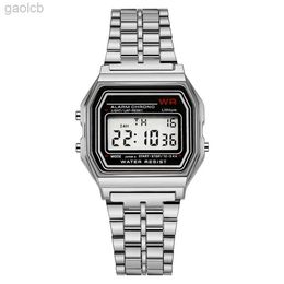 Wristwatches LED Steel Belt Rose Gold Silver Watches Men Women Electronic Digital Display Retro Style Clock Relogio Masculin Reloj Homb 24319