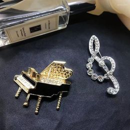 Brooches Ly Designed Elegant Ladies Vintage Art Piano Brooch Note Set Rhinestone Personalized Decorative Jewelry Accessories