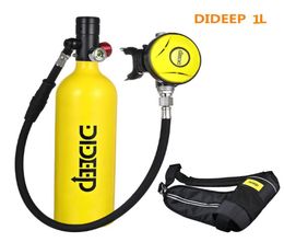 Diving Masks DIDEEP X4000Pro 1L Scuba Tank Oxygen Cylinder Underwater Set Air W Adapter Storage Bag Black6360087