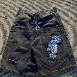 Hip Hop Jnco Jeans Denim Shorts Vintage Pattern Men Women Summer Harajuku Gothic Men Basketball Purple Shorts Streetwear 150