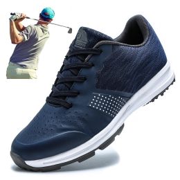 Shoes Original Golf Shoes for Men Waterproof Grey Golf Sneakers WearResisting Mens Golf Training Shoes Comfortable Walking Sneakers