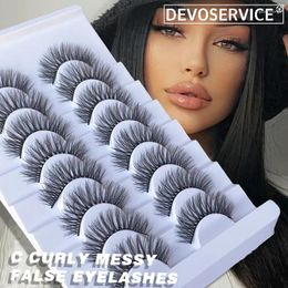 False Eyelashes DEVOSERVICE Faux Mink Lashes 8 Pairs 3D Volume Natural Cross Beauty Makeup Fake Eye Lash Extension