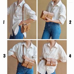 Shoulder Bags Single Bag First Layer Of Cowhide Men Women With Cross Chest Flap PursesMulti-functional Fanny Pack Belt